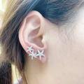 Metal Alloy Full-Diamond Starfish Moissanite Stud Earrings, 2025 New Trendy Minimalist Design-0-2