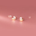 wholesale S925 Sterling Silver Petite Minimalist Heart-shaped Diamond Stud Earrings for Women, Fresh and Sweet Summer Ear Accessories M01508-0-0
