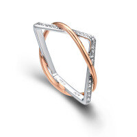 wholesale 18K rose gold fashion jewelry moissanite diamond ring with color contrast, AU750,-9K Moissanite>13#