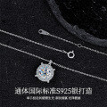 Rhodium-Plated Moissanite Sunflower Pendant Necklace for Women-0-0