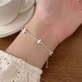 wholesale S925 Sterling Silver Rectangular Geometric Bracelet for Women, New Korean Version Design Sense Light Luxury Fashion Trendy Hand Accessory-0-0