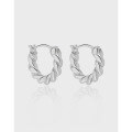 wholesale S925 Sterling Silver 738 Korean Version Rope Hoop Earrings Ins Minimalist Personality Retro Elegant Twist Earrings for Women-0-0
