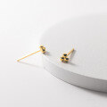wholesale S925 Sterling Silver Polka Dot Stud Earrings Small Pearl Dot Earrings Simple Ear Piercing Jewelry M04212-0-4