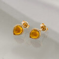wholesale [925 Sterling Silver] Dunli Jewelry A Piece of Time Synthetic Amber Earrings for Women, Small and Exquisite Luxury Vintage New Collection-0-3