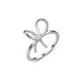 wholesale S925 Sterling Silver Bow-Shaped Moissanite Ring, Sweet and Minimalist Style, Women's Bestseller, Hot Selling on Independent Websites-0-4