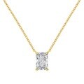 wholesale S925 Sterling Silver French Women's Necklace High-End Rectangular Ice-Cut Zirconia Exquisite Geometric Collarbone Chain with Dazzling Sparkle-0-6