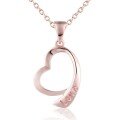 wholesale 14K Rose Gold/9K Gold DIY Personalized Engraving LOVE Heart Pendant, Heart-Shaped Necklace-0-0