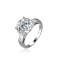S925 Silver 5ct Moissanite Double Row Solitaire Ring-0-3