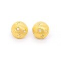 wholesale S925 sterling silver plated with 18K gold, wire-pulled star earrings, French vintage style, silk-like round hemisphere star earrings-0-4