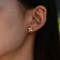 Sterling Silver 2025 Marquise Moissanite Four-Leaf Clover Unisex Earrings-0-1