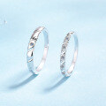 wholesale Metal S925 Sterling Silver Moissanite Couple Rings for Men and Women, Simple Daily Style Valentine's Gift-0-1