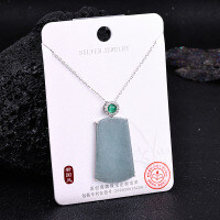 Metal Alloy Crystal Butterfly Necklace and Earring Set-S925 Sterling Silver + Jadeite NA-0081B 925 Silver