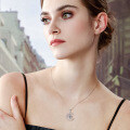 S925 Silver Cross-Border Fashion Moissanite Crescent Pendant Necklace-0-2