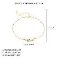 wholesale S925 Sterling Silver Ocean Vacation Style Shell Pearl Necklace Women's-L1191_Moonlight Glass/White Zirconium/Spinel 119#/Pink Zirconium_18K Yellow Plated 925 Silver