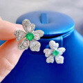 wholesale Silver 8*8 Emerald Stunning Eye-Catching Luxury Women's Ring for the Affluent, ZHUO Zhifan New S25 Collection-0-3