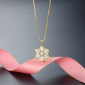 wholesale 925 Sterling Silver Floral Micro-Inlaid Zirconia Pendant Necklace for Women, Ins Fashion Versatile Cross-Border Amazon Flower Collarbone Chain-0-0