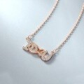 wholesale S925 Sterling Silver Love Heart with Letter and Diamond Inlay Necklace, Fashionable Niche Design Creative Personalized Collarbone Chain Jewelry-0-2