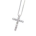 wholesale S925 silver new cross zircon pendant necklace for European and American foreign trade wholesale suppliers-0-4