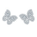 wholesale 925 Sterling Silver Plated with 18k Gold, New Small Design Bow-shaped Full Moissanite Stud Earrings for Women-0-0