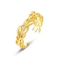wholesale S925 gold-plated new Japanese and Korean minimalist fashion trendy feather ring for women, cross-border bestseller-0-5