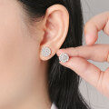 Metal Alloy Round Fashion Earrings with Sparkling Zircon, Essential Commuter Light Luxury Ins Style Accessories Wholesale-0-0