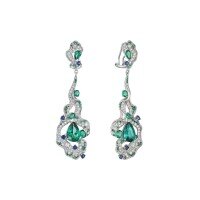 wholesale Gold Plated 925 Silver Muzo Green High-Carbon Diamond Earrings, Fashion Jewelry, Light Luxury Niche Versatile Accessories for Women-Emerald 925 Silver
