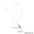 wholesale Metal Material: 925 Sterling Silver Cross Sword Retro Punk Necklace, Unisex Trendy Ins Style-0-5
