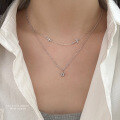 wholesale S925 Sterling Silver Korean-style Love Zircon Necklace For Women, Minimalist Star Pendant-0-3