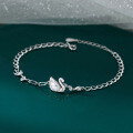 wholesale S925 silver fresh sweet ins-style niche design exquisite and simple diamond-inlaid swan bracelet S7699-0-0