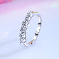 wholesale S925 Silver Cross-Border Best-Selling Half-Circle Seven Princess Pave Zirconia Ring for Women Wholesale-0-2