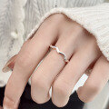 wholesale S925 Sterling Silver Minimalist Fashion Geometric Wave Cross-Border Versatile Adjustable Open Ring for Women-0-2