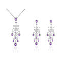 wholesale Designer-style luxurious gemstone earrings, French romantic high-end S925 silver natural amethyst earrings-0-3