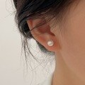 wholesale S925 Sterling Silver Natural Pearl Earrings for Women, Japanese and Korean Style Summer New Minimalist Luxury Earrings-0-3
