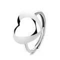 wholesale S925 Sterling Silver Korean-style Trendy Fresh and Delicate Large Heart Three-Dimensional Thumping Design Versatile Openable Ring-0-4