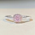 wholesale S925 Sterling Silver Small Fresh Ins Style Four-Claw Light Luxury High-End Pink Diamond Ring Cute Series-0-4