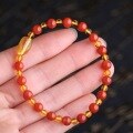 wholesale Gold, Red Agate, Amber Ancient Style Red Jade Stone Handmade Braided Bracelet for Women's Birth Year-0-1