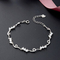 wholesale S925 Silver Zircon Bracelet, Source Factory New Wholesale-Fashion Bracelet 925 Silver