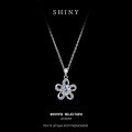 S925 Sterling Silver Flower Pendant Necklace, Trendy Minimalist Design-0-5