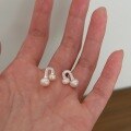 wholesale S925 Sterling Silver U-Shaped Natural Freshwater Pearl Earrings for Women, Exuding a Unique and Sophisticated Aura, Versatile Accessories-0-5