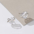 wholesale S925 Sterling Silver Extra Large Heart Zircon Ear Studs Fresh Sweet Luxury Ear Accessories Cross-border New Jewelry Wholesale-0-0