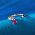wholesale Metal Material 925 Silver, 5*5mm Heart-shaped Openable Ring Minimalist Band, Zhuo Zhifan Jewelry New Release Live-0-1