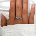 wholesale S925 Sterling Silver Green Oval Moissanite Ring Best-Selling Couple Style Vintage-0-3