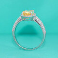 wholesale S925 Sterling Silver Yellow Teardrop Ice Flower Cut Ring for Women, Fashionable Crystal Gemstone Light Luxury Design Teardrop Lady-0-2