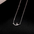 wholesale S925 Sterling Silver Butterfly Necklace for Women New Arrival Simple Minimalist Luxury Small Brand Design Sense Chain Trend Internet Famous-0-3