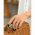 wholesale S925 Sterling Silver Gold-Plated Korean Style Ins Minimalist Irregular Smooth Surface Open Ring for Women-0-3