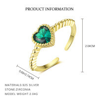 wholesale S925 Sterling Silver Cross-border European And American Style Women's Ring With Micro-set Zircon, Fashionable, Elegant, And Light Luxury Open Design-K2247_Gold/Adjustable