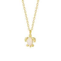 wholesale S925 Sterling Silver Women's Opal Turtle Necklace,-A3760-Gold 925 Silver