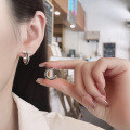 wholesale S925 Sterling Silver Korean-style Minimalist Geometric Zirconia Stud Earrings Trendy Versatile Women's Earrings-0-3