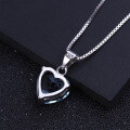 wholesale S925 Sterling Silver Manufacturer Direct Supply Heart-Shaped Topaz Necklace, European and American Style Natural Colored Gemstone Pendant-0-3