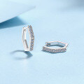 wholesale S925 Sterling Silver Moissanite Stud Earrings Geometric Hexagon Ear Backs Simple Ins Style Holiday Gift for Girlfriend-0-1